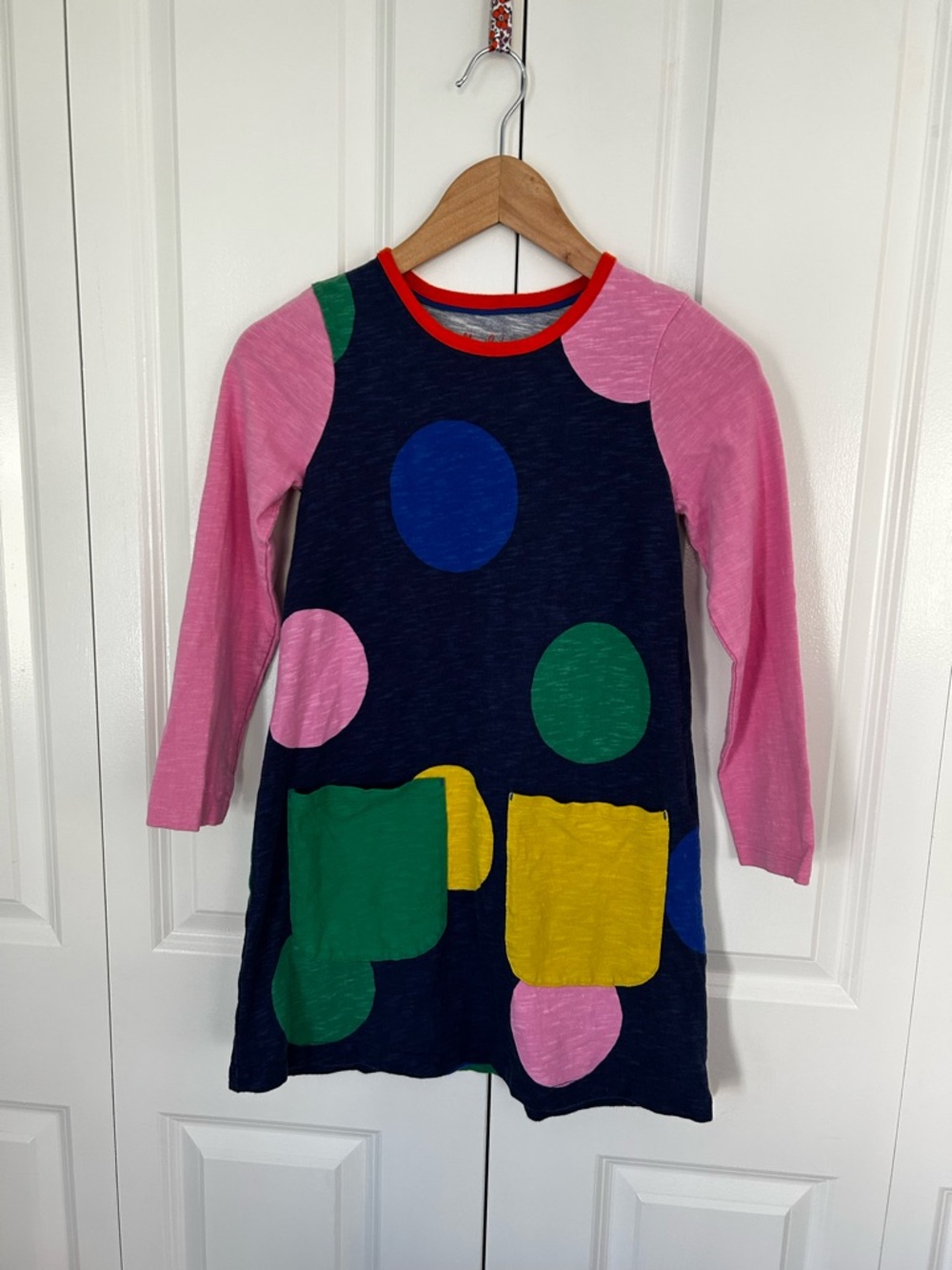 Mini Boden girls colorful polka dot cotton dress size 9-10 years